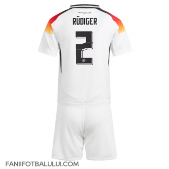 Germania Antonio Rudiger #2 Echipament de Fotbal Replică European 2024 Copii Acasa (+ Șorturi)